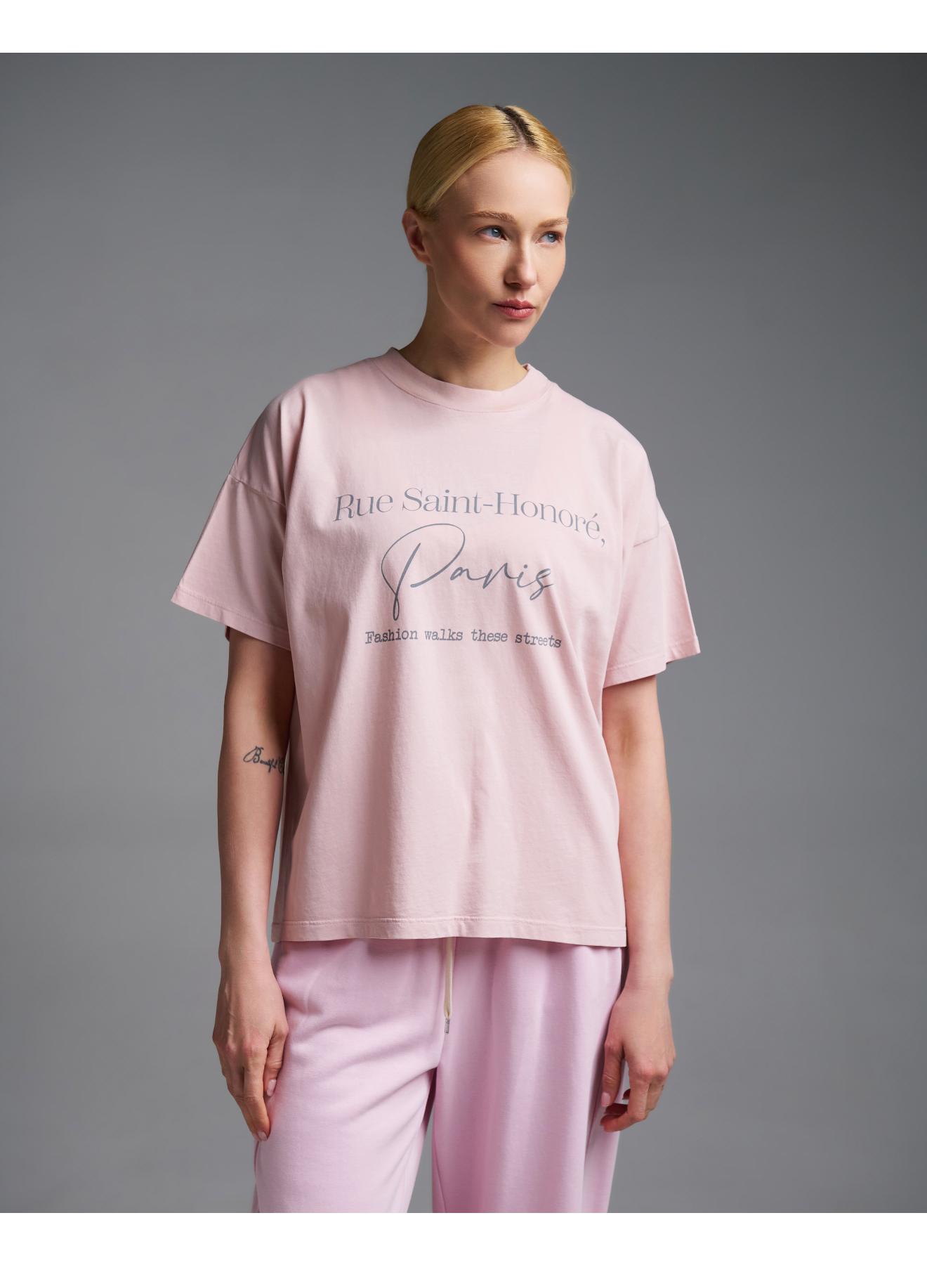 Ροζ βαμβακερό T-Shirt με τύπωμα Vicolo - 1