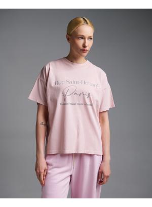 Ροζ βαμβακερό T-Shirt με τύπωμα Vicolo - 55414