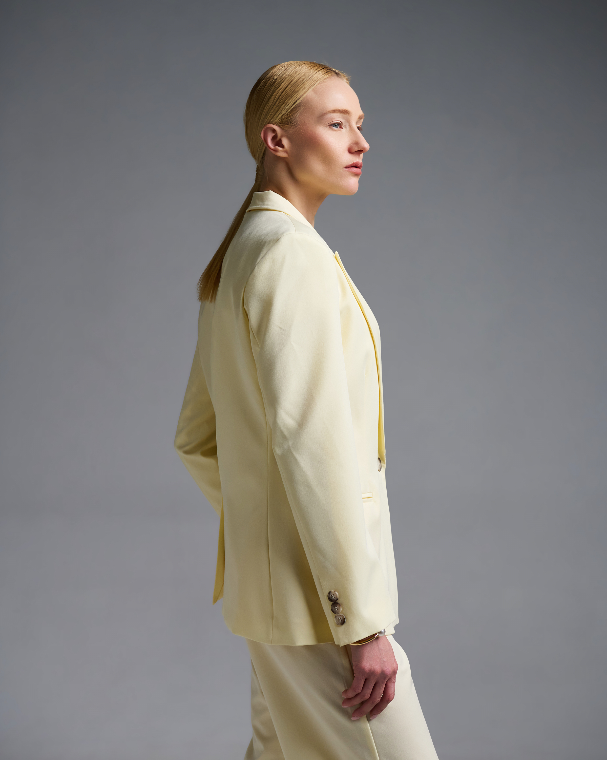 Yellow single buttoned Jacket Vicolo - 5