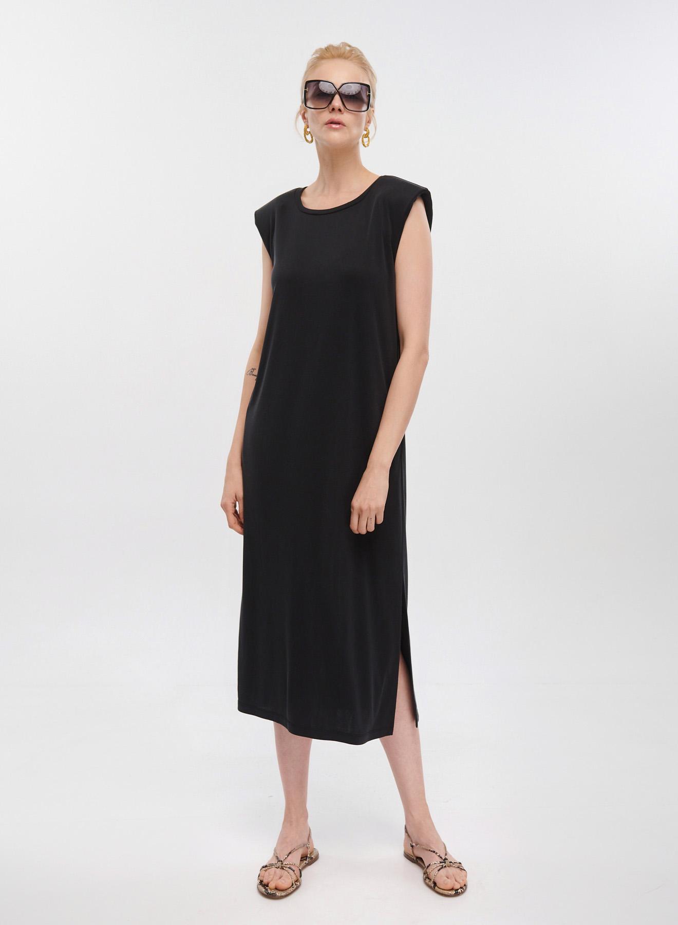 Black long sleeveless Dress Milla - 1