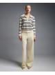 Yellow striped knitted polo Blouse Two - 4