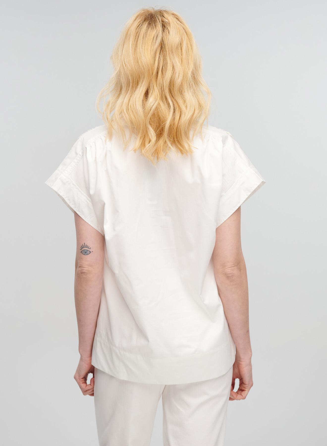 White poplin Top with short sleeves Milla - 2