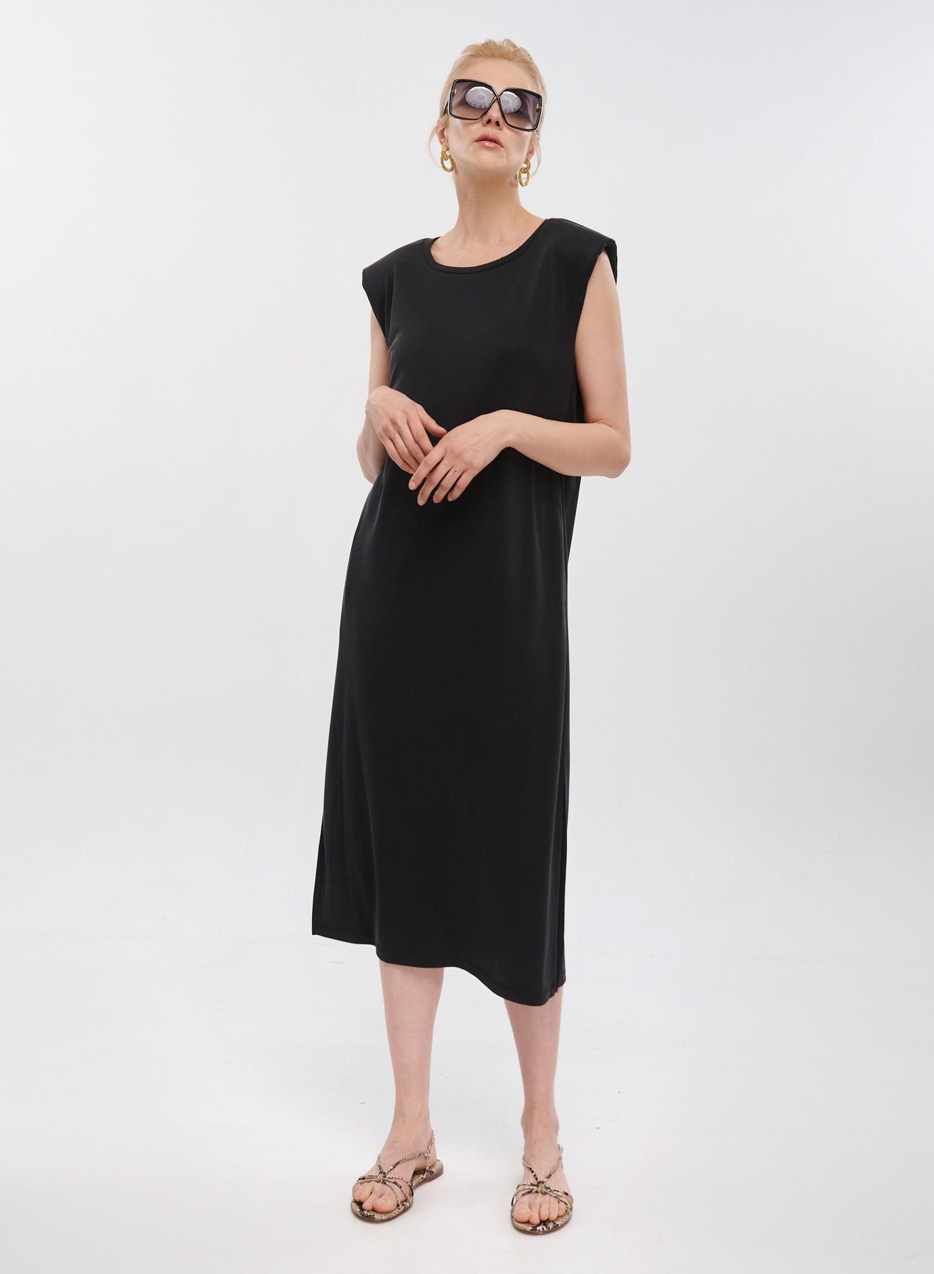 Black long sleeveless Dress Milla - 2