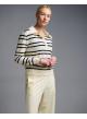 Yellow striped knitted polo Blouse Two - 1
