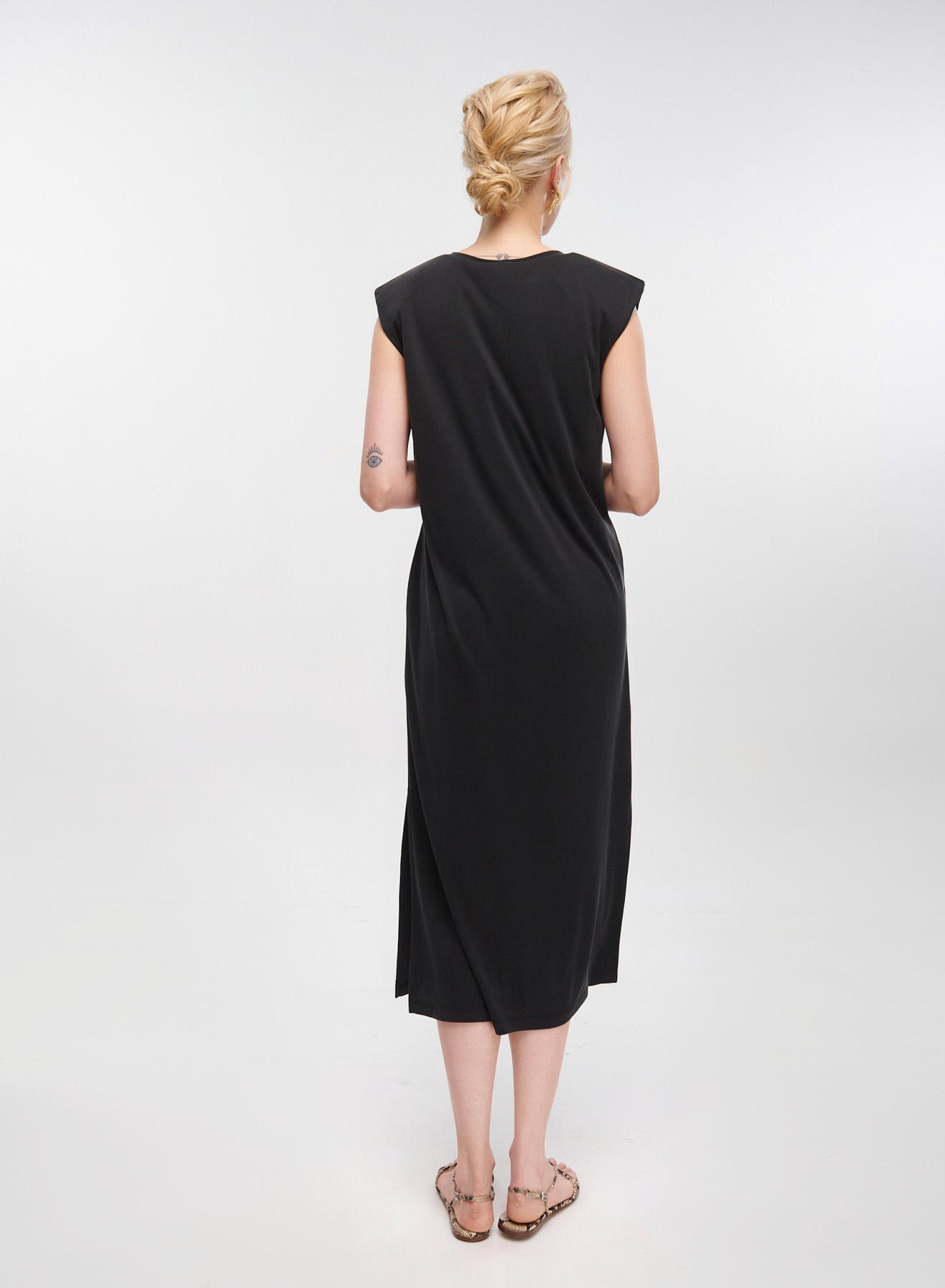 Black long sleeveless Dress Milla - 4