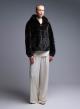 Brown hooded eco fur Jacket Bright - 1