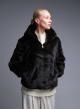 Brown hooded eco fur Jacket Bright - 4