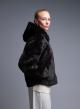 Brown hooded eco fur Jacket Bright - 2