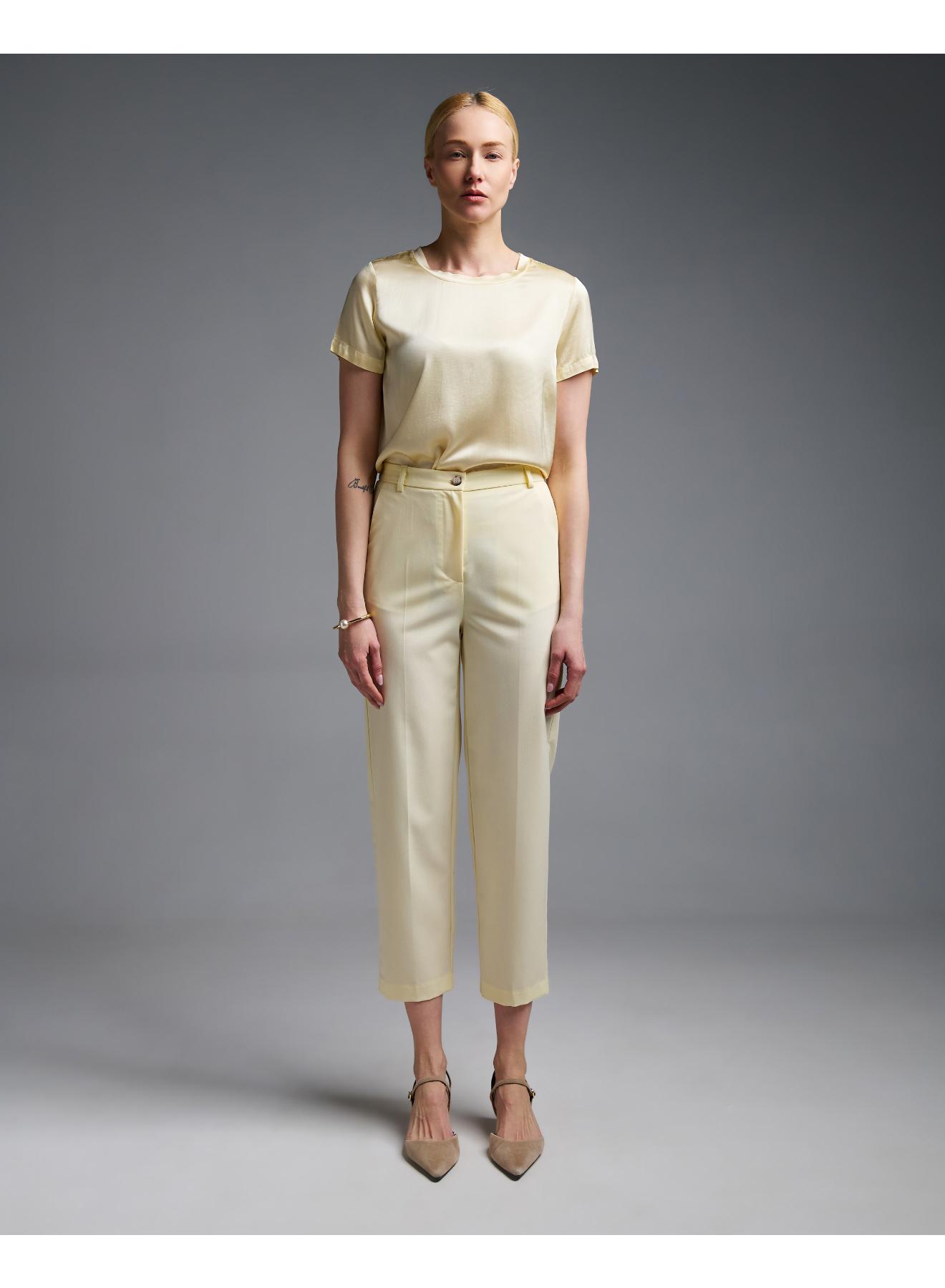 Κίτρινο Παντελόνι με λάστιχο πίσω στη μέση Vicolo - 1