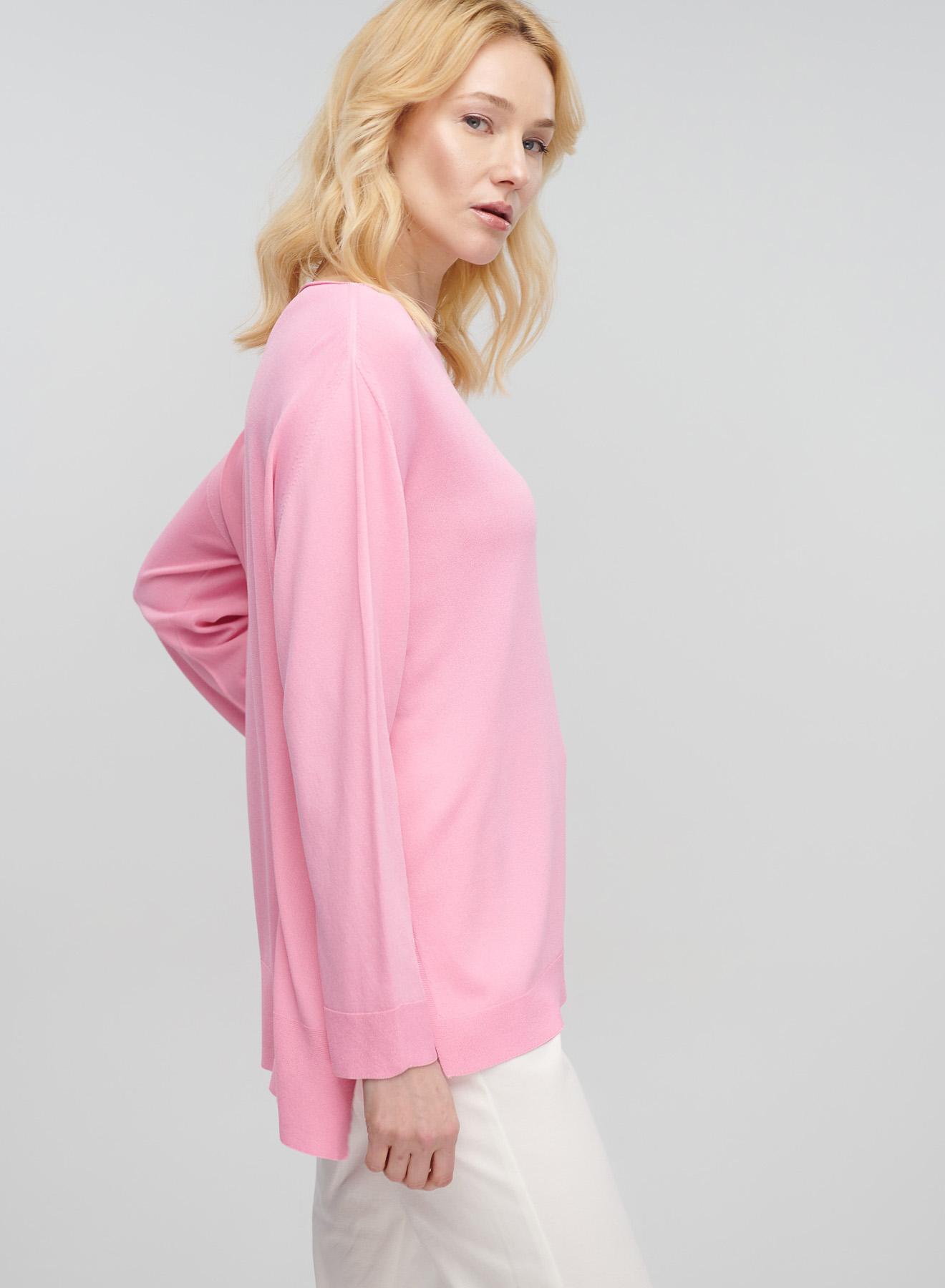 Pink knitted Blouse with round neckline JNJ - 2