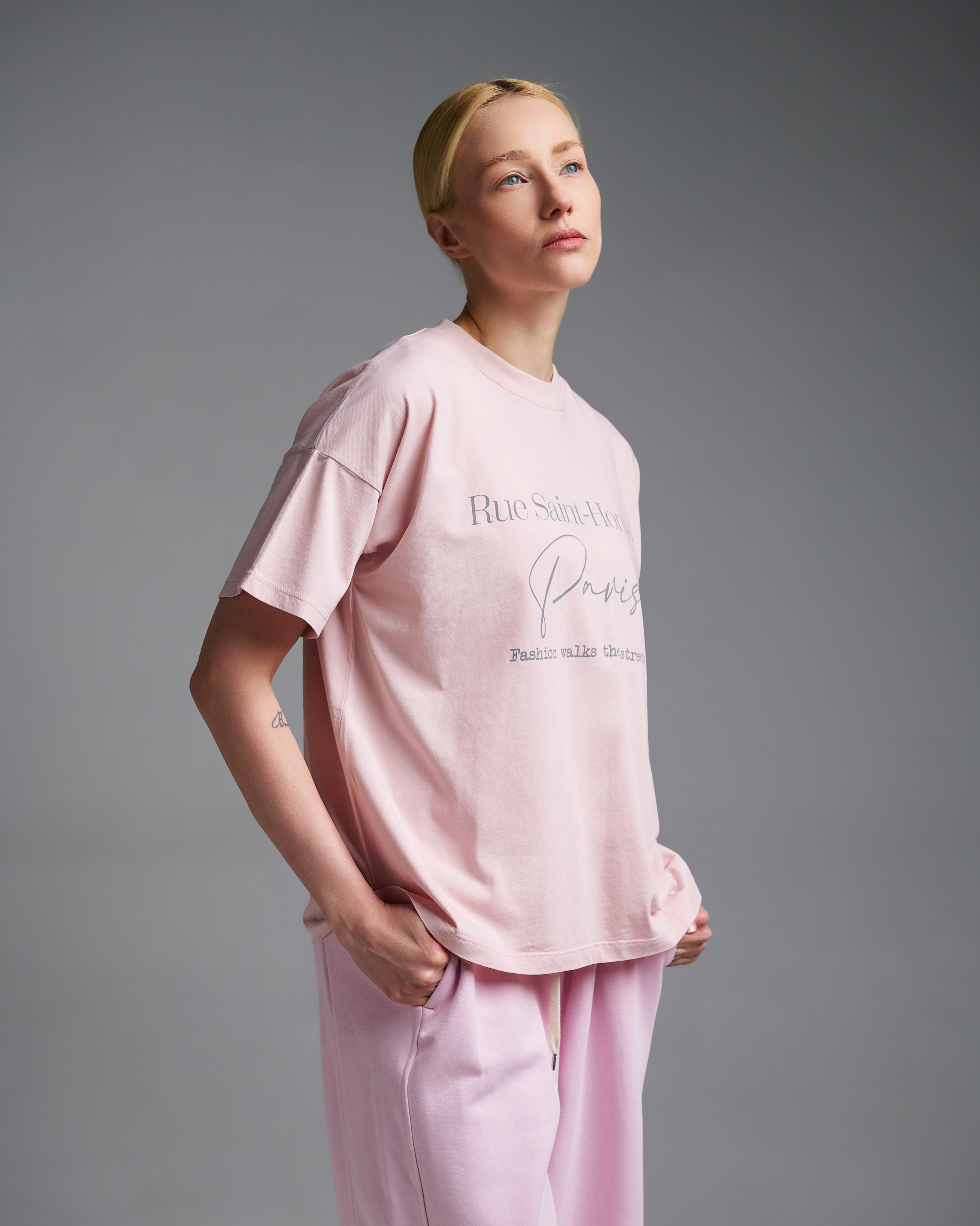 Ροζ βαμβακερό T-Shirt με τύπωμα Vicolo - 1