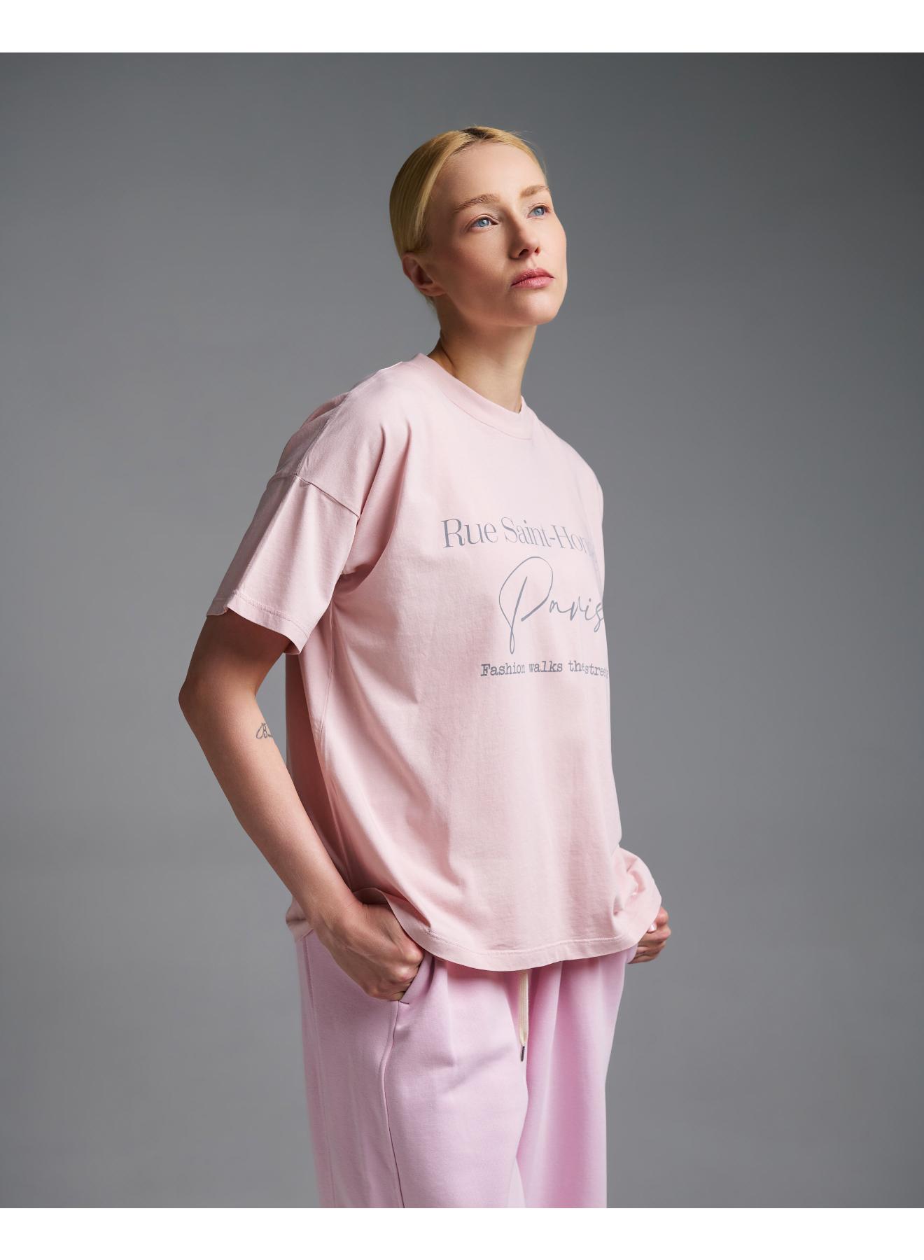 Ροζ βαμβακερό T-Shirt με τύπωμα Vicolo - 2