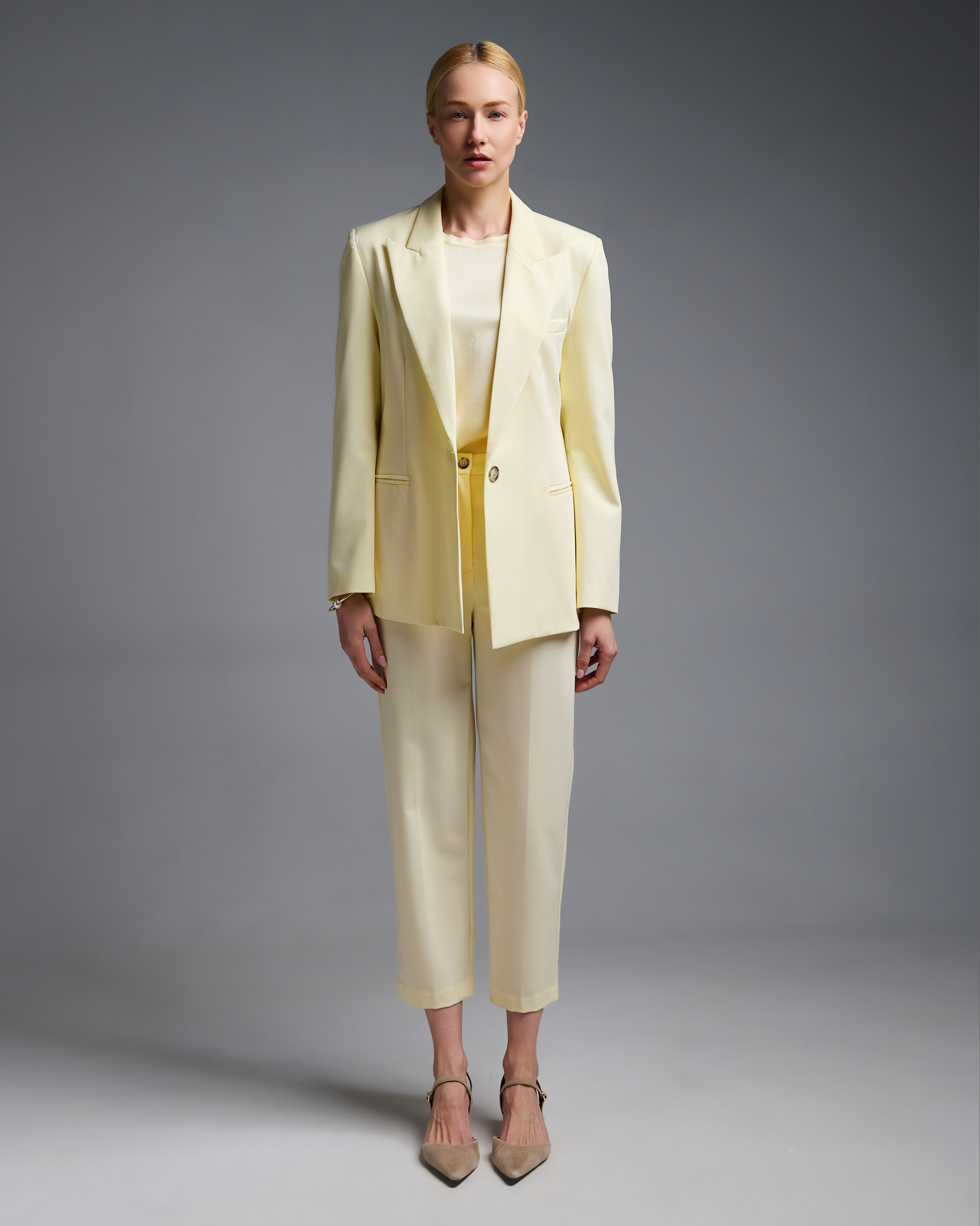 Yellow single buttoned Jacket Vicolo - 4