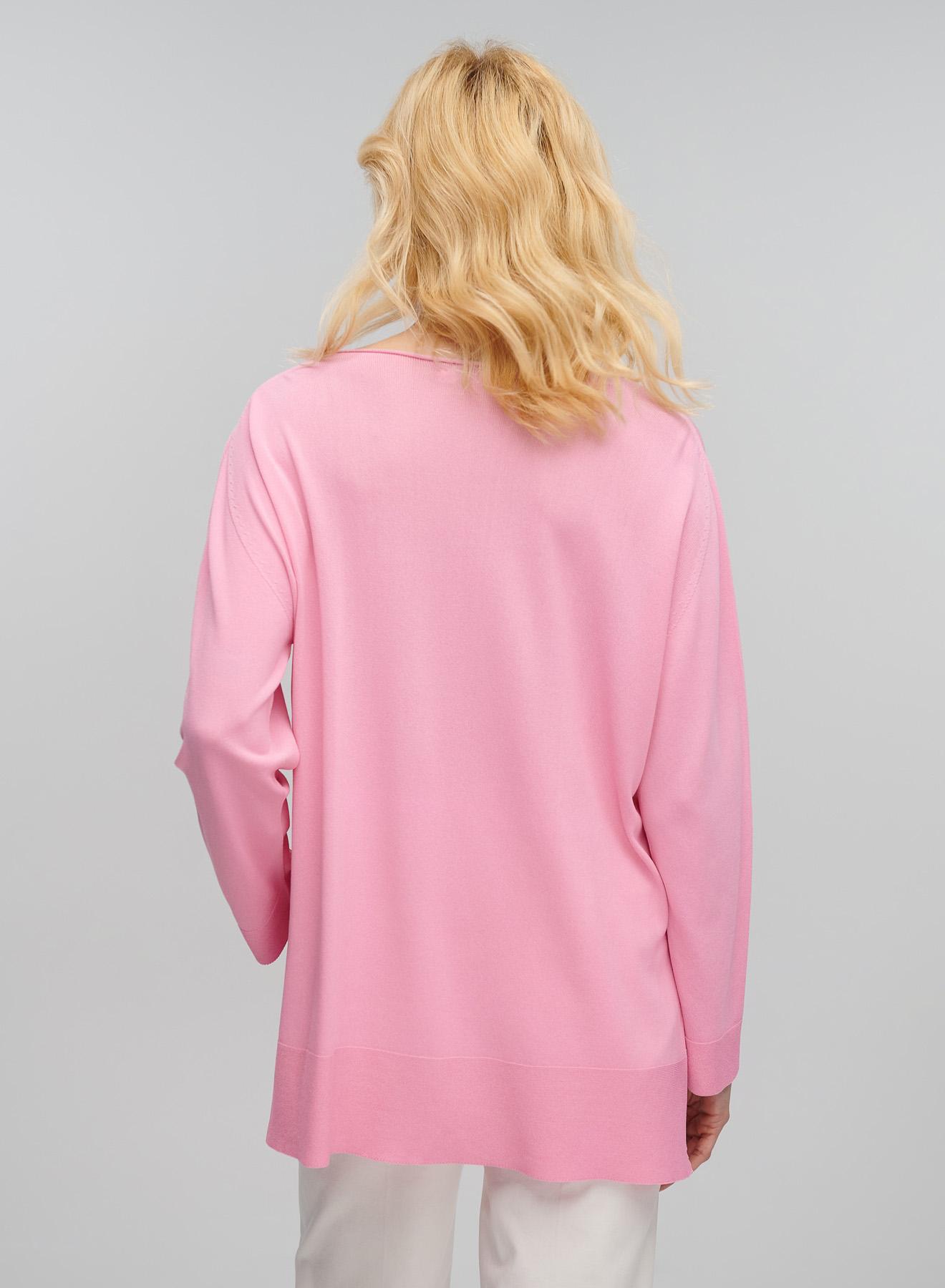 Ροζ πλεκτή Μπλούζα με στρογγυλή λαιμόκοψη JNJ - 3