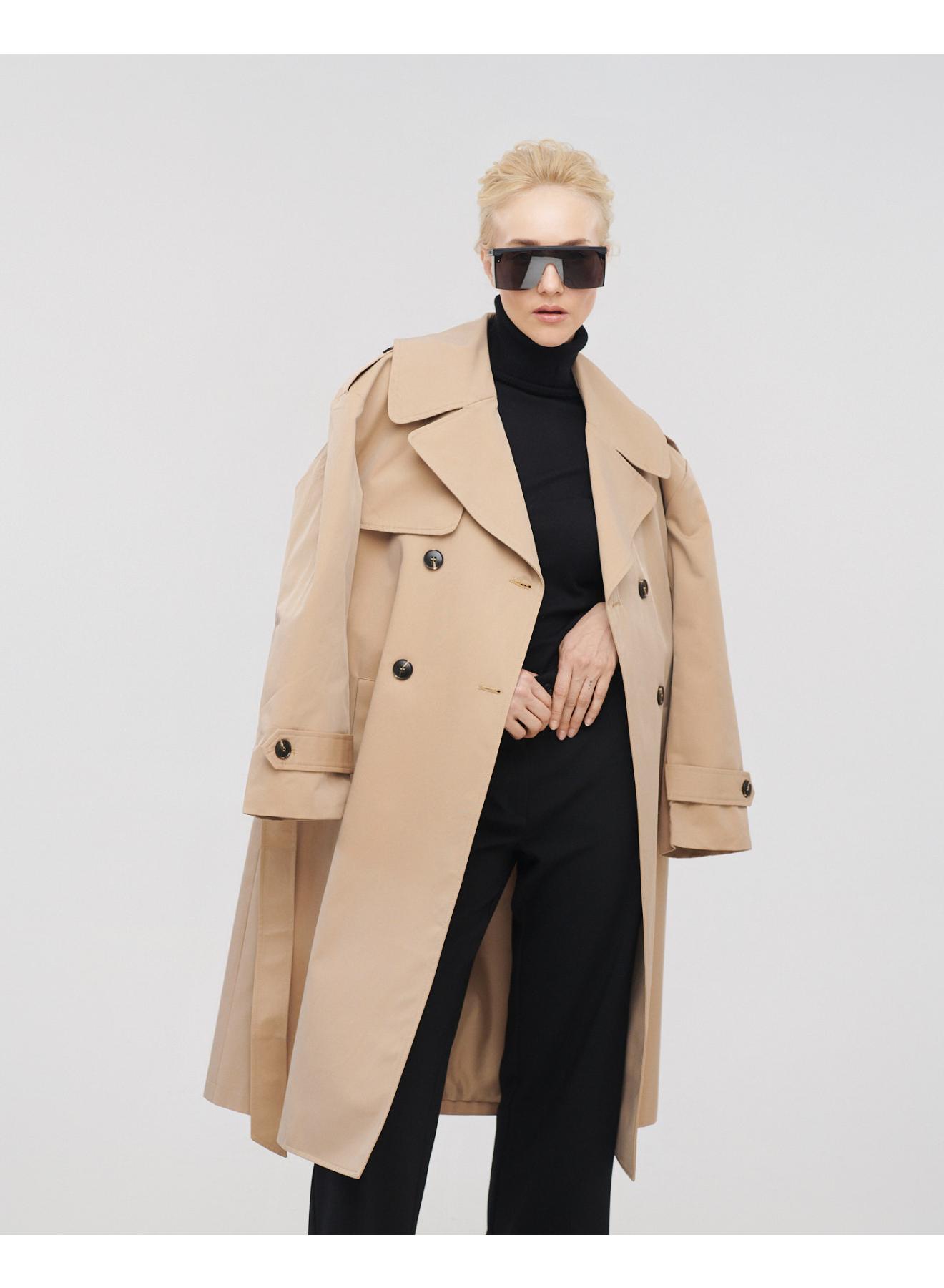 Καμπαρντίνα σταυροκούπωτη μέχρι το γόνατο με ζώνη - 4