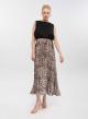 Animal Print silky Skirt with pleats and elastic waistband La Liberta - 1