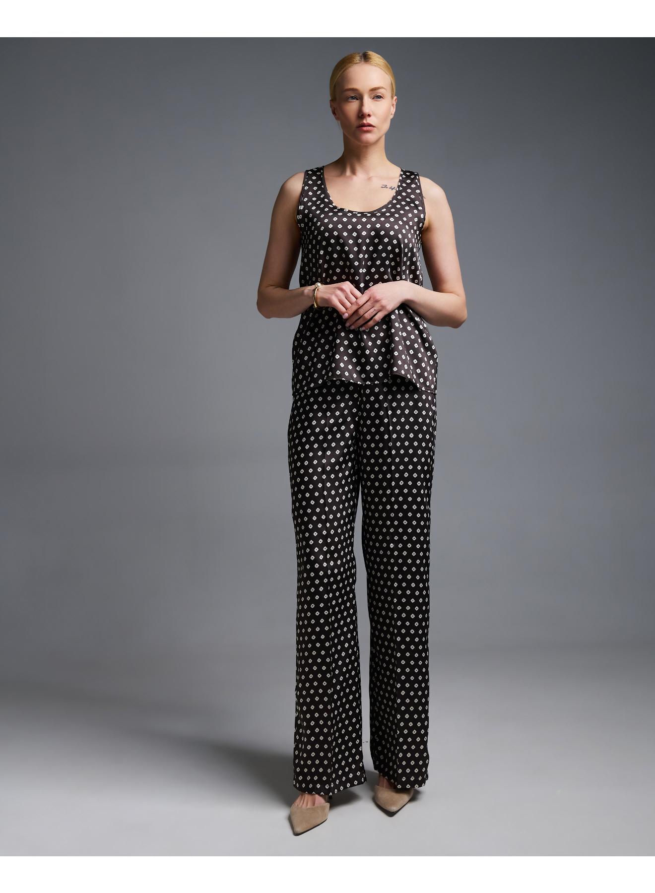 Σοκολά Παντελόνι twill με σχέδια Emme Marella - 1