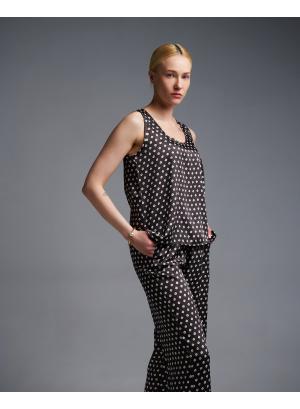 Σοκολά twill αμάνικο Τοπ με σχέδια Emme Marella - 56337