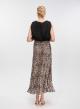 Animal Print silky Skirt with pleats and elastic waistband La Liberta - 4