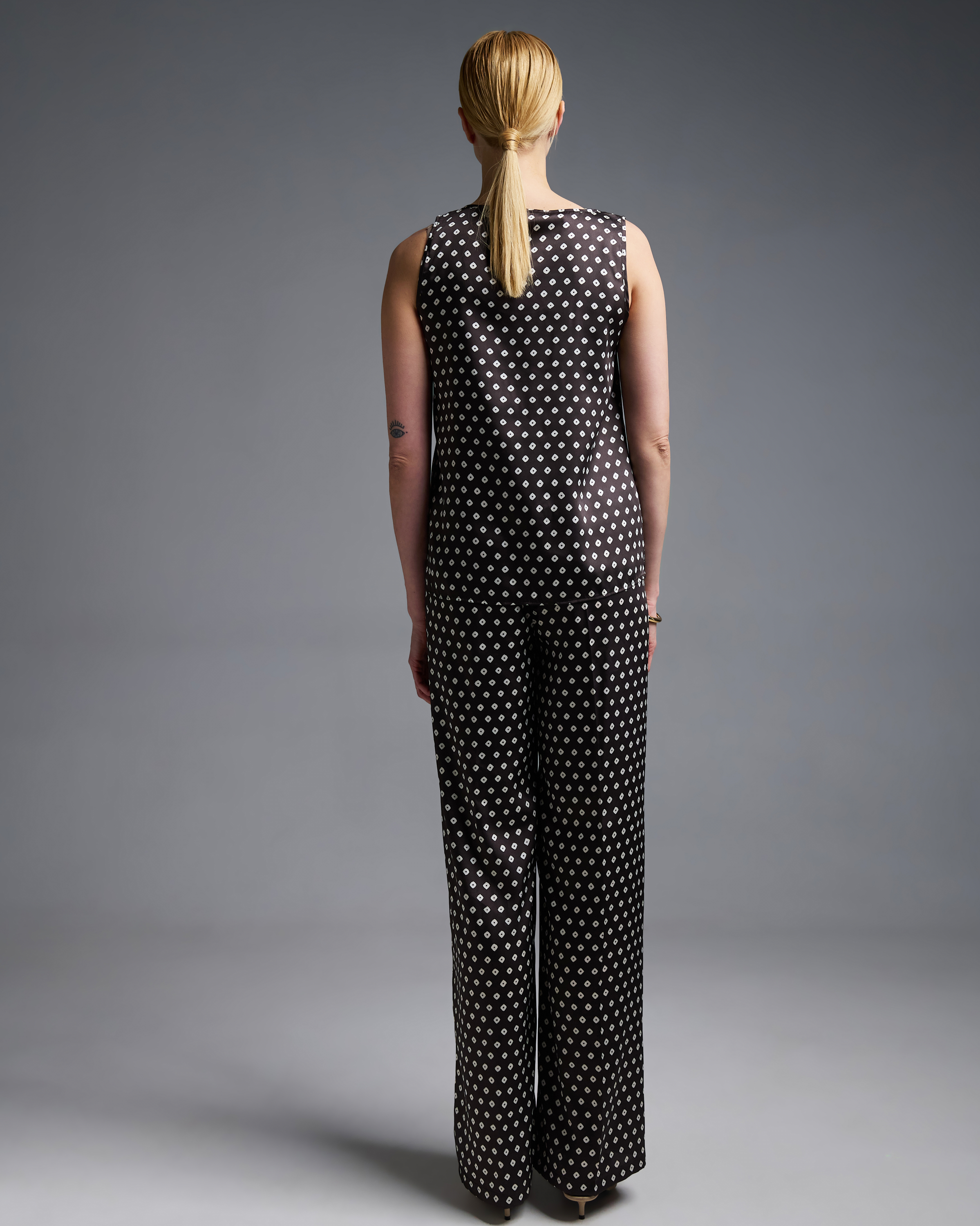 Σοκολά Παντελόνι twill με σχέδια Emme Marella - 3