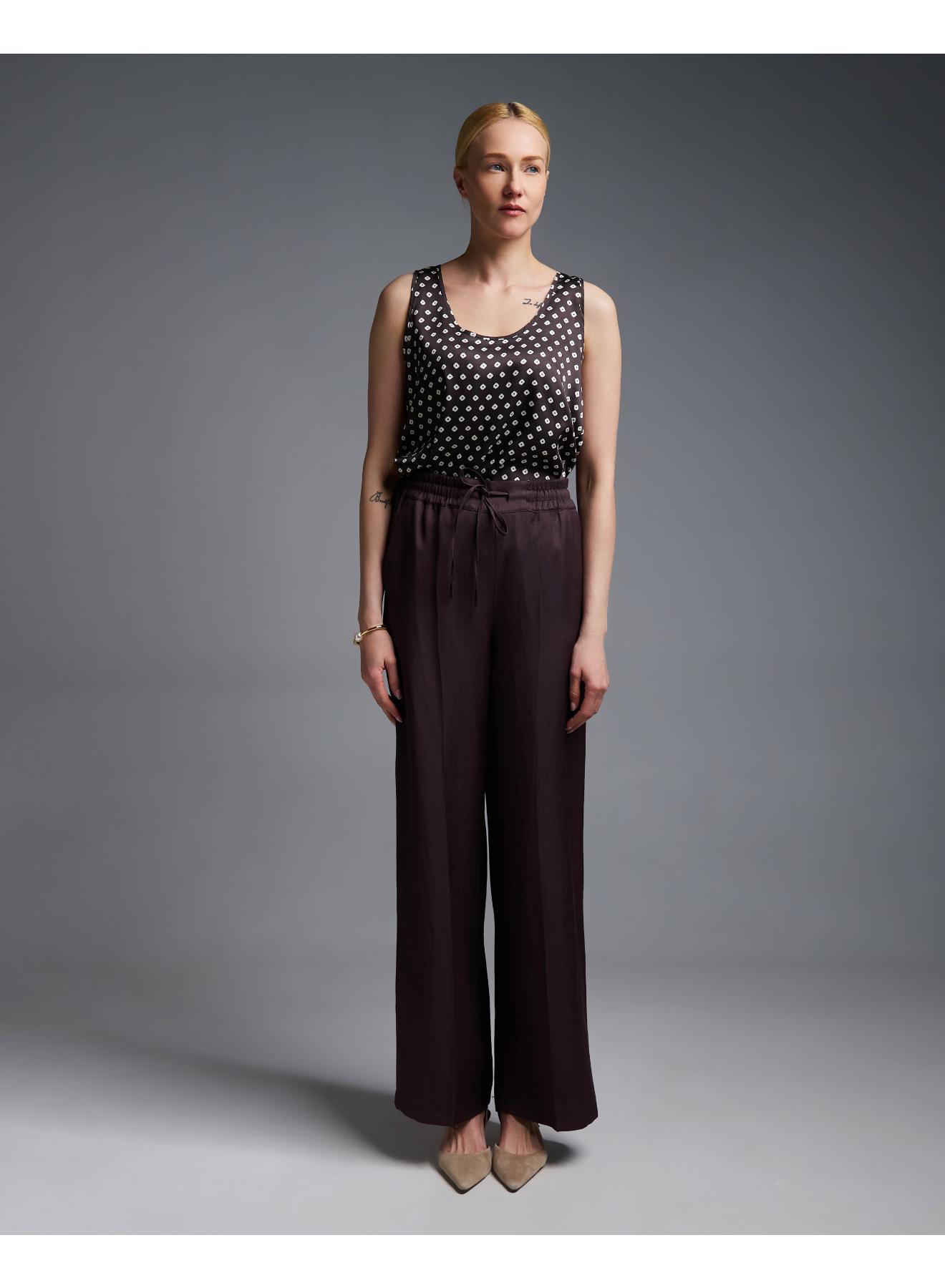 Σοκολά Παντελόνι twill με σχέδια Emme Marella - 3