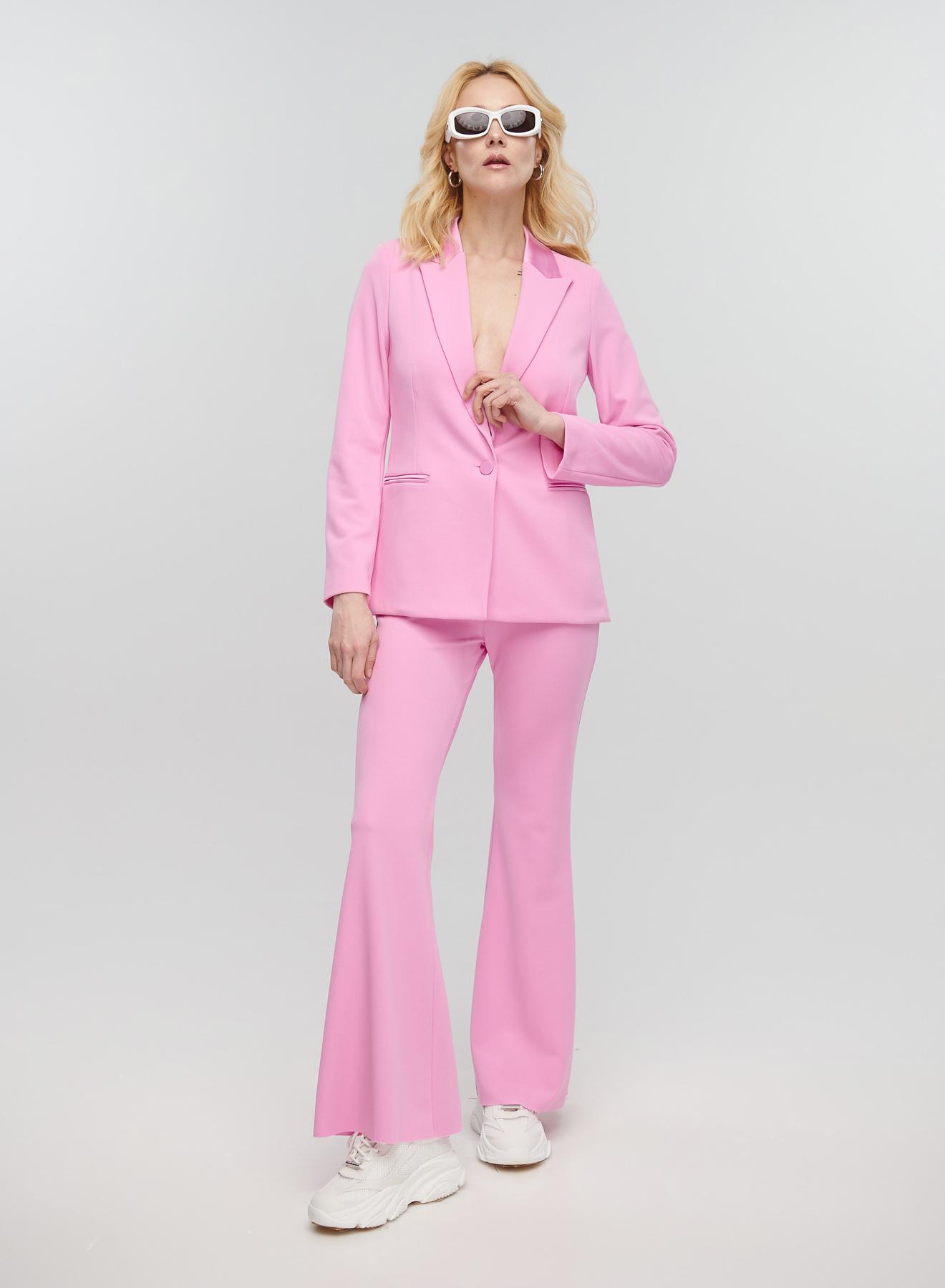 Pink Jacket with one button and satin details on the collar Vicolo - 3