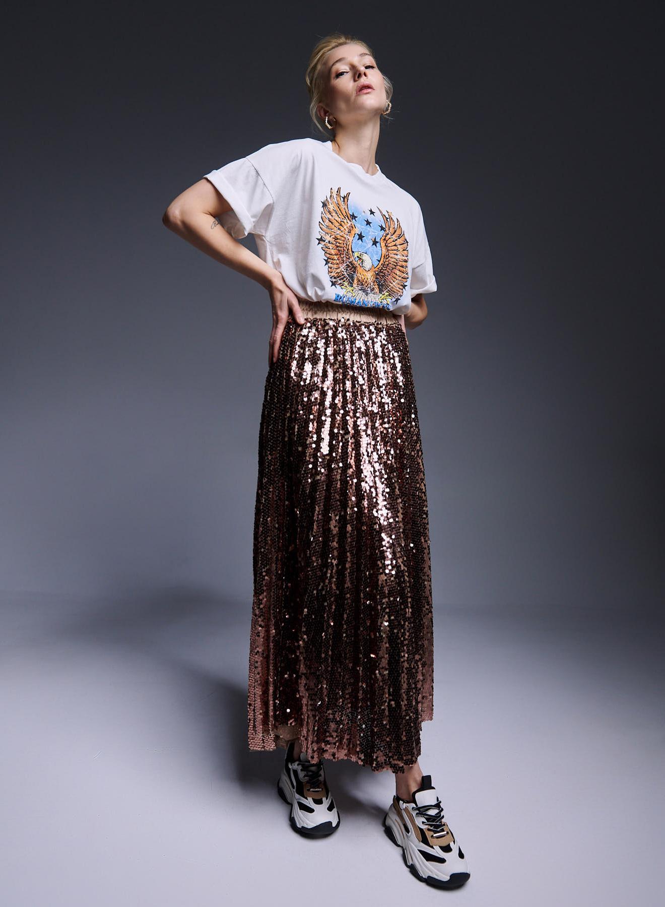 Pleated Skirt with sequins - 3
