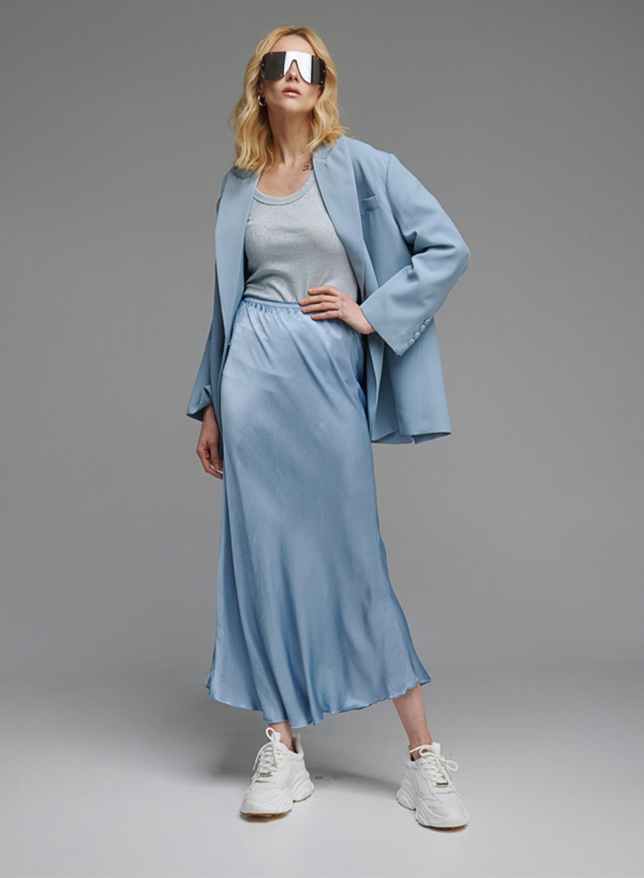 Light Blue oversized Jacket with one button Vicolo - 2
