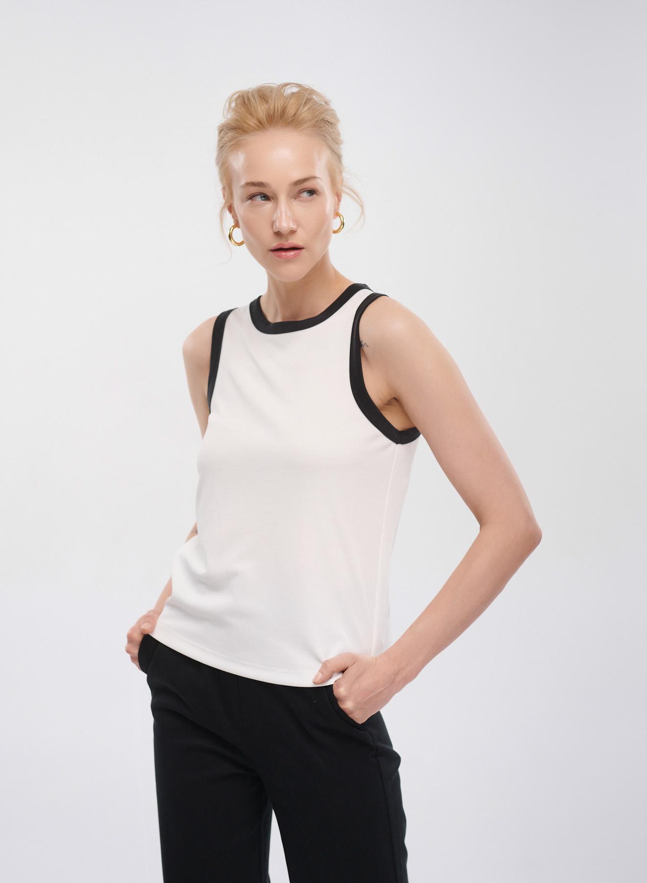 White-Black two tone tank Top Milla - 1