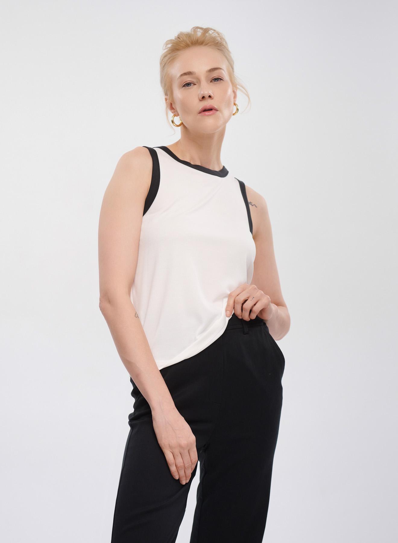 White-Black two tone tank Top Milla - 4