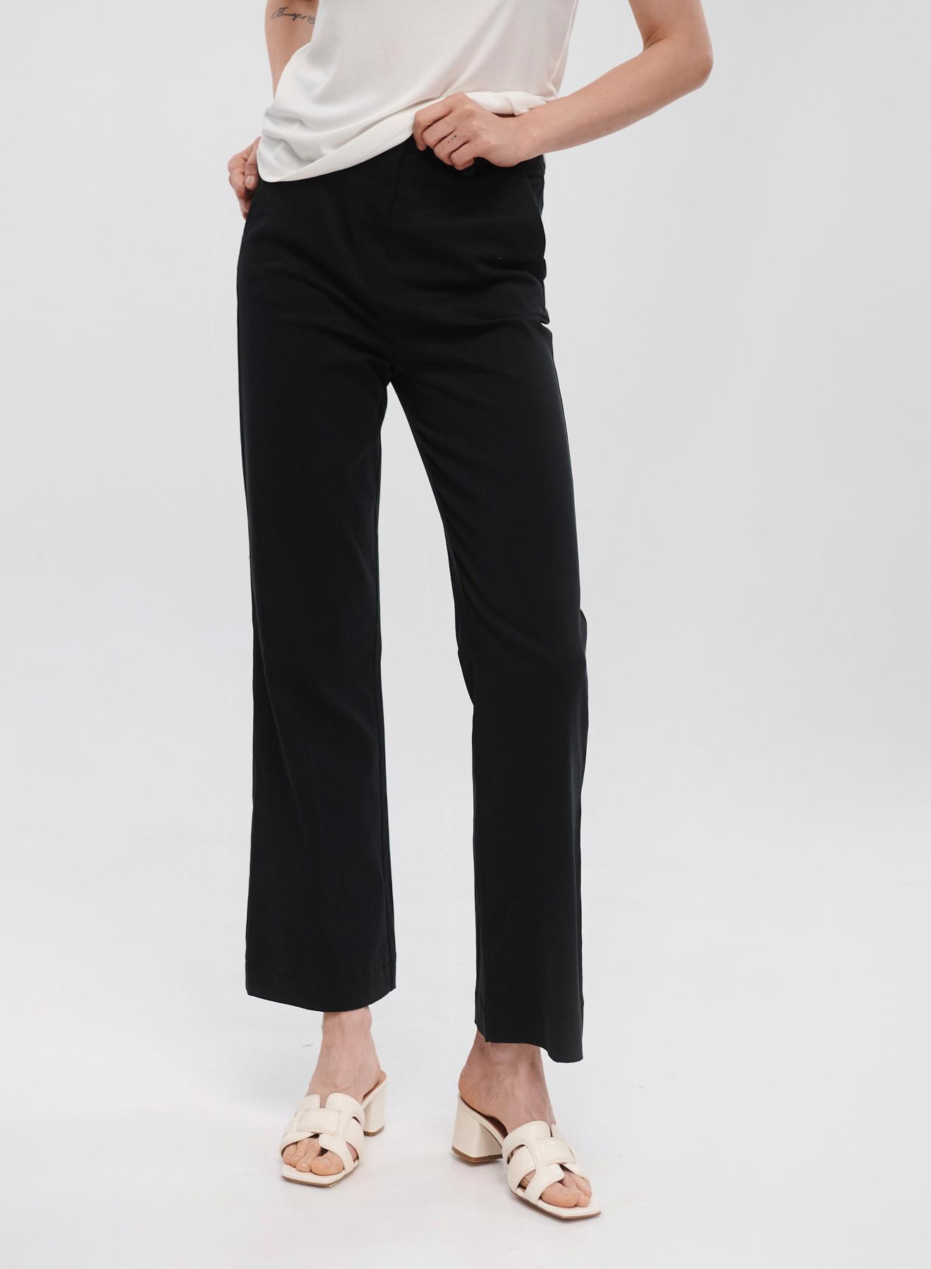 Black high waisted flared Trousers Milla - 1