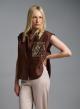 Chocolate sleeveless linen Shirt with sequins Tensione In - 3