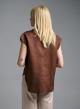 Chocolate sleeveless linen Shirt with sequins Tensione In - 4