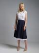 Navy Blue-White pleated Skirt with golden buttons Tensione In - 0