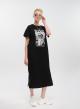 Black cotton printed Dress with sort sleeves Degrees - 1