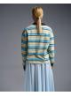 Ecru-Light Blue striped polo Blouse Two-5