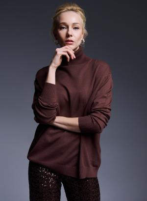 Lose-fit Knitted turtleneck blouse - 26135