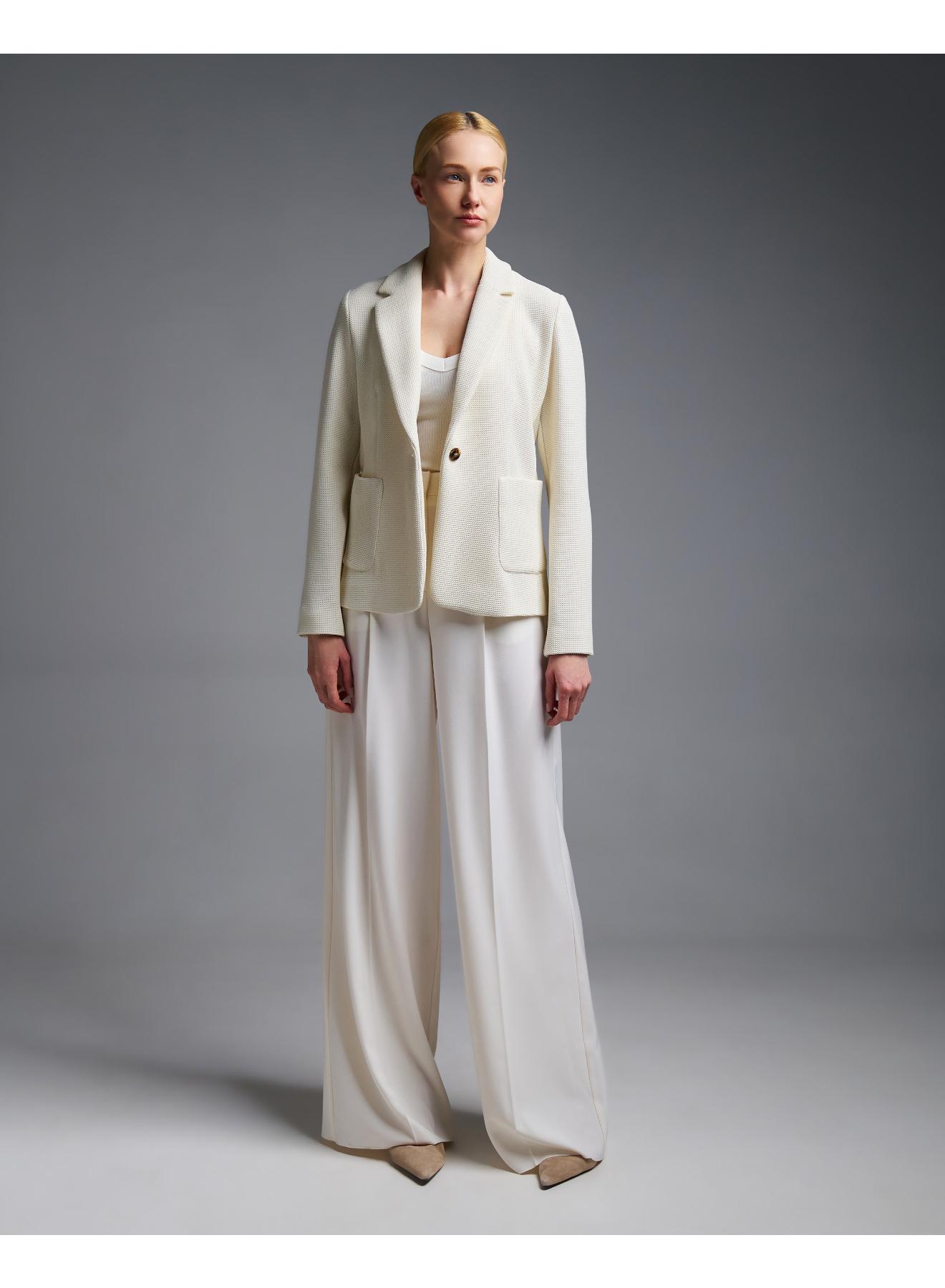 Ecru single buttoned Jacket with patch pockets Emme Marella - 1