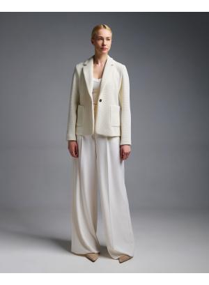 Ecru single buttoned Jacket with patch pockets Emme Marella - 56487