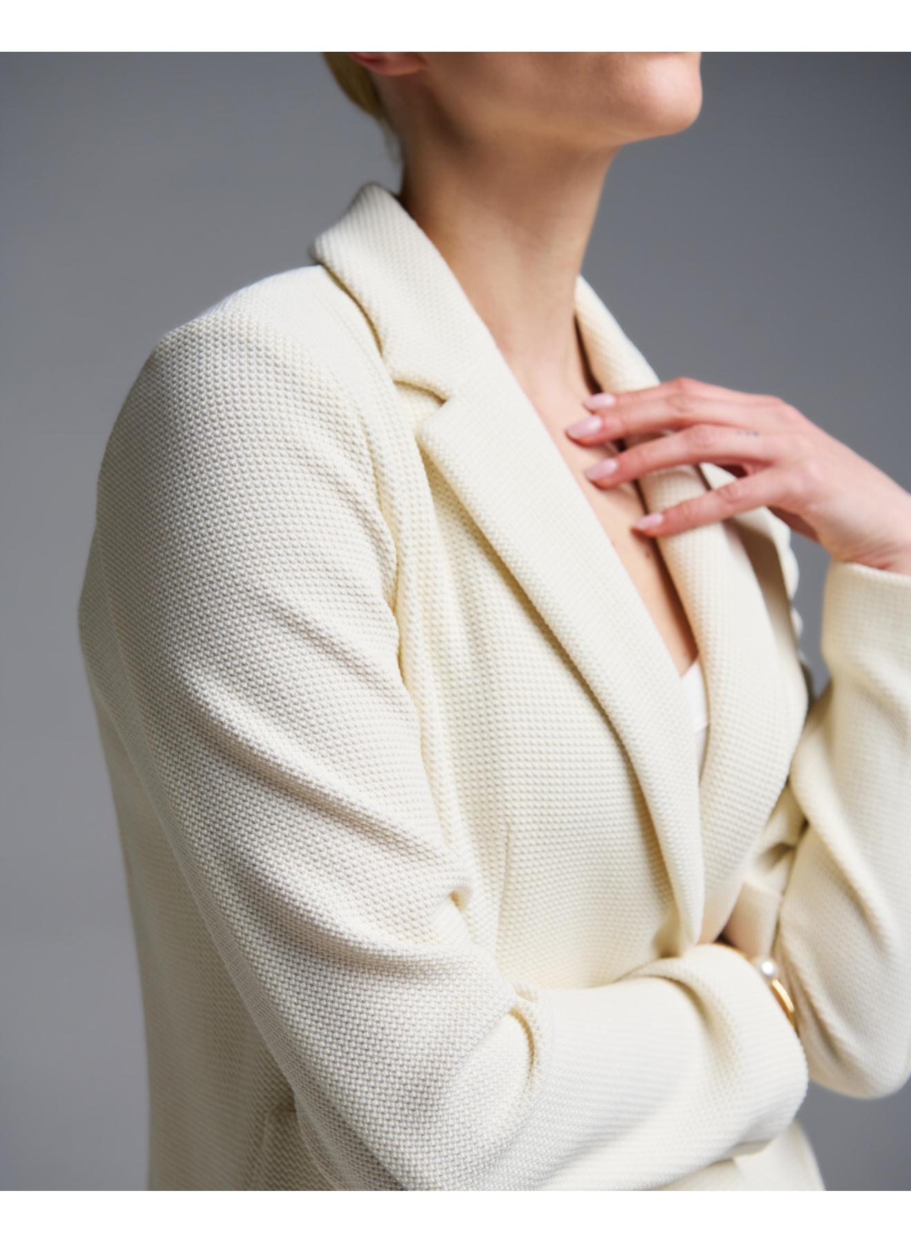 Ecru single buttoned Jacket with patch pockets Emme Marella - 5