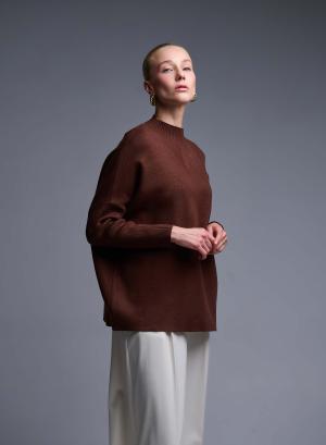 Σοκολά Πουλόβερ σε χαλαρή γραμμή Valentina Milano - 49777