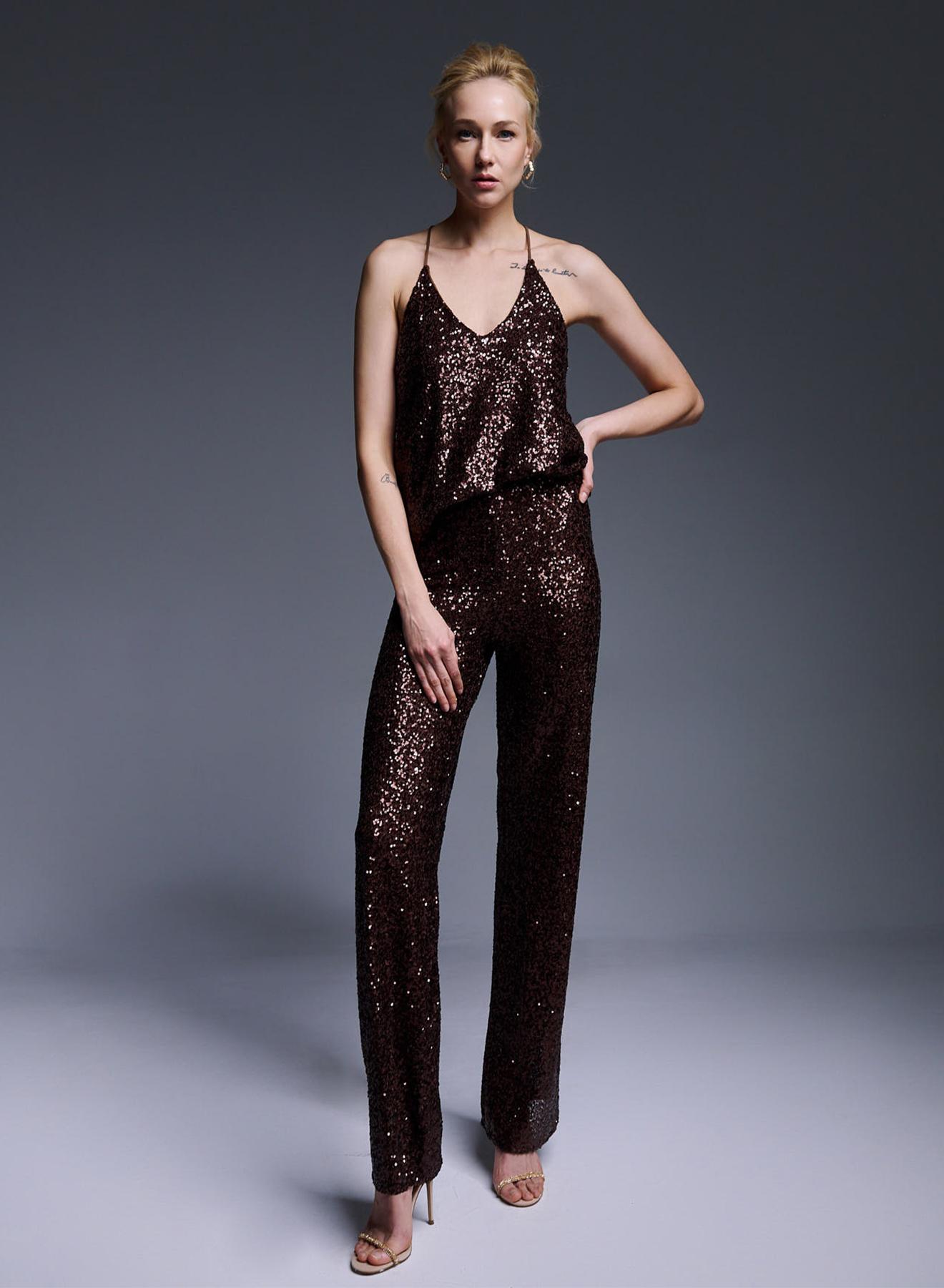 Wide legs Pants with sequins - 1