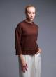 Brown Sweater with round neckline and with three quarters sleeves Valentina Milano - 0