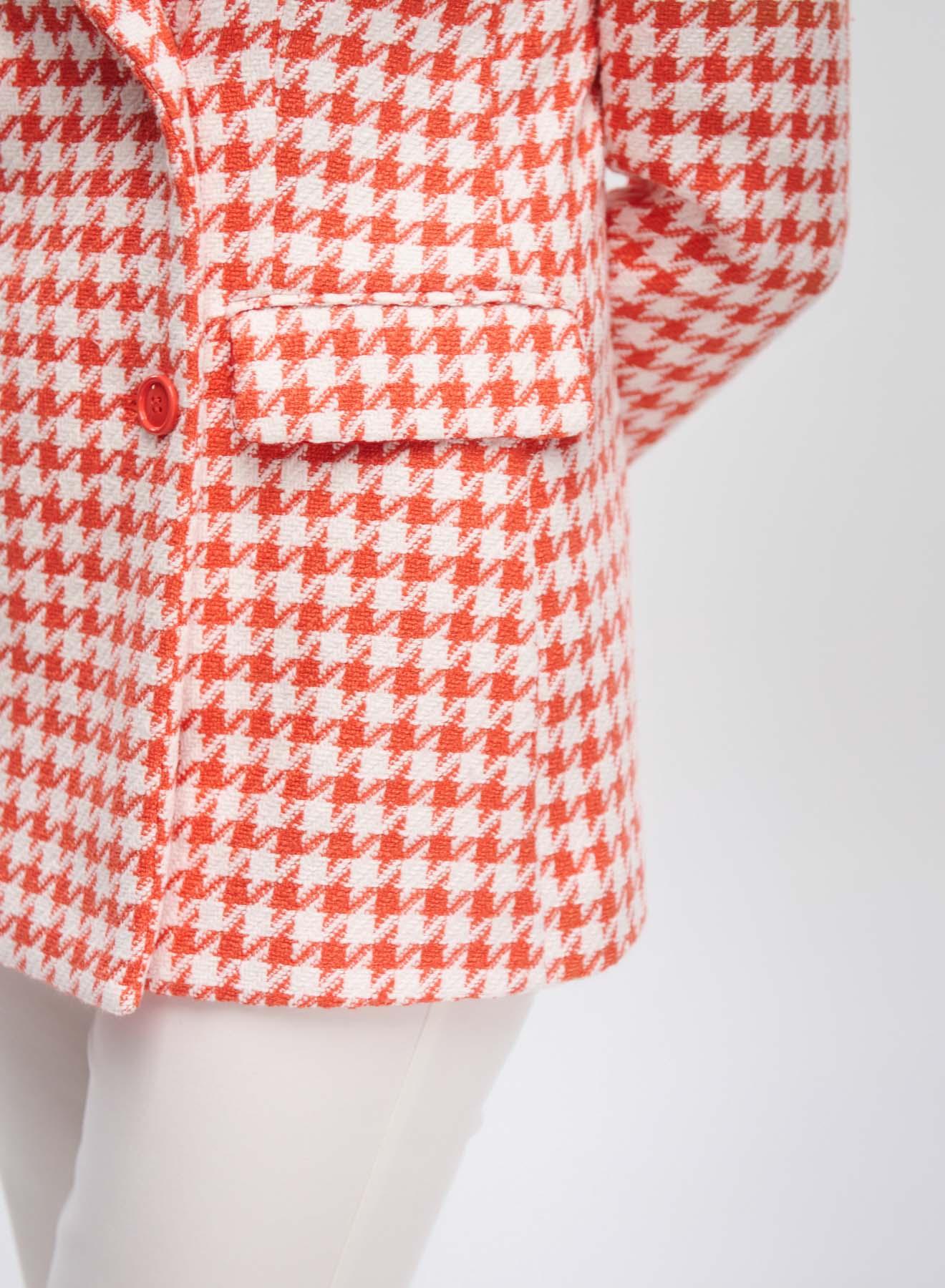 Orange-White double breasted Blazer Pie De Poule Emme Marella - 4