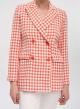 Orange-White double breasted Blazer Pie De Poule Emme Marella - 4