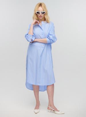 Light Blue-White asymmetrical Dress with stripes Milla - 31249
