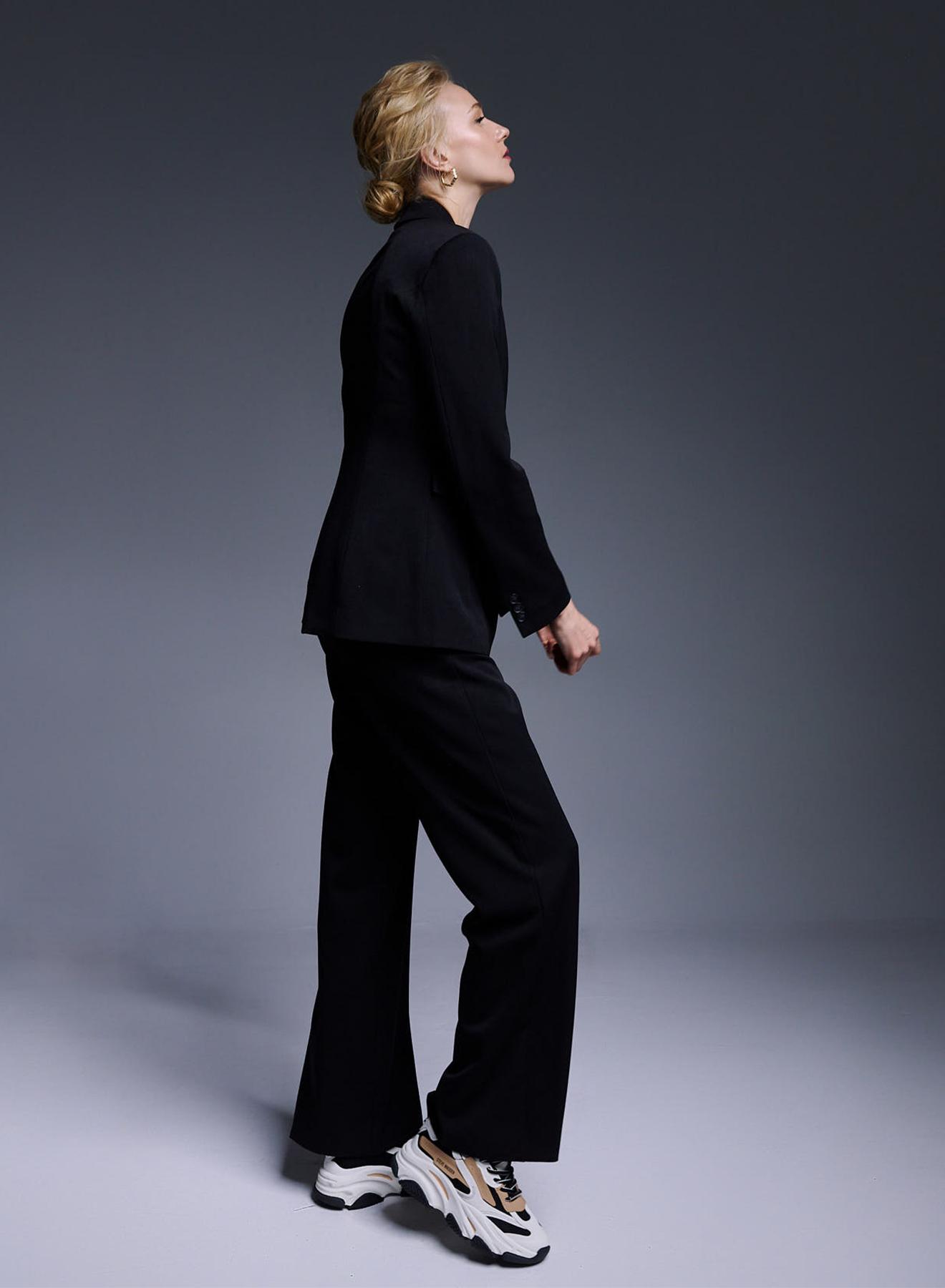 Wide legs trousers with rubber waistband - 5