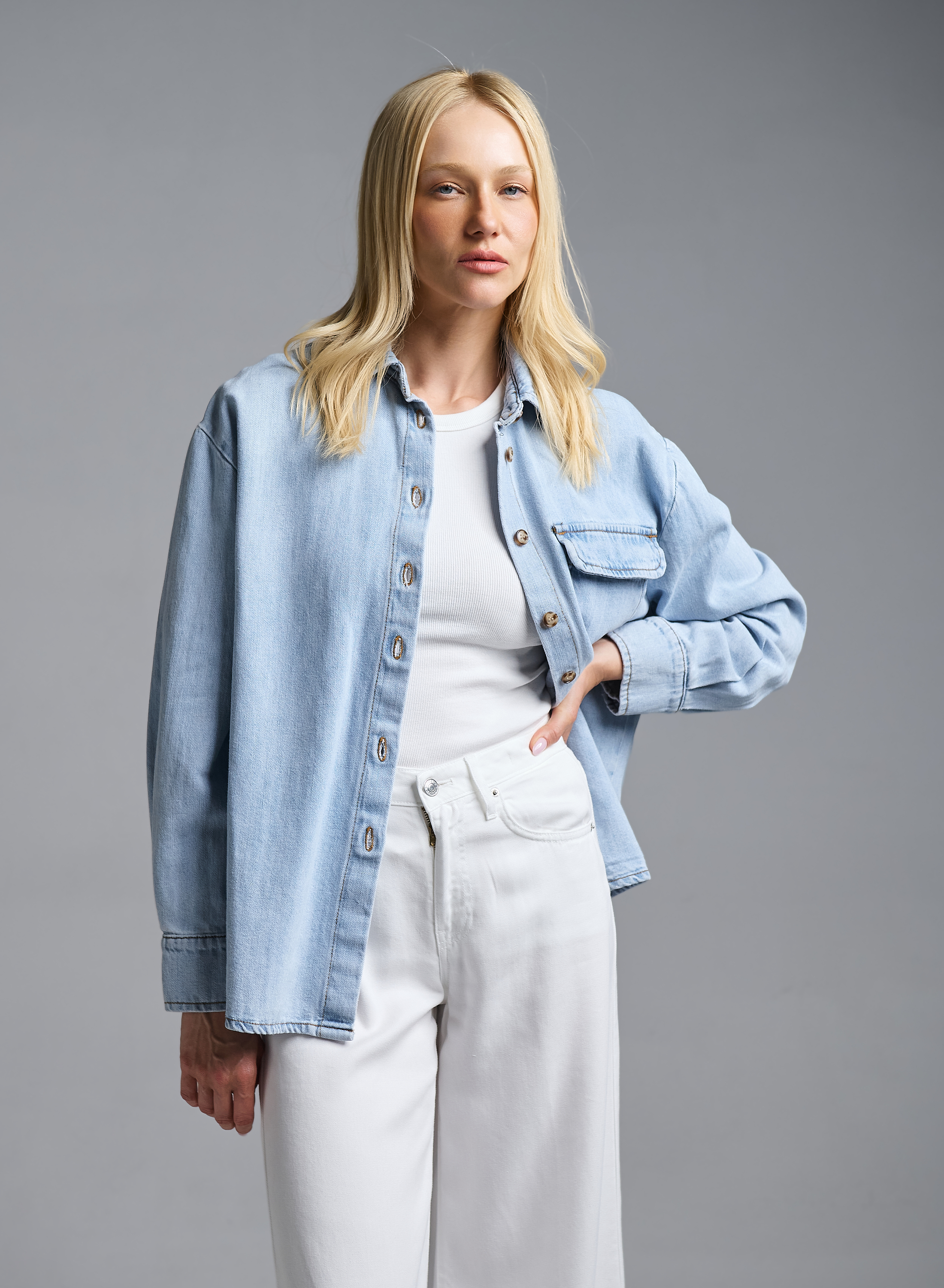 Light Blue denim Shirt Vicolo - 5