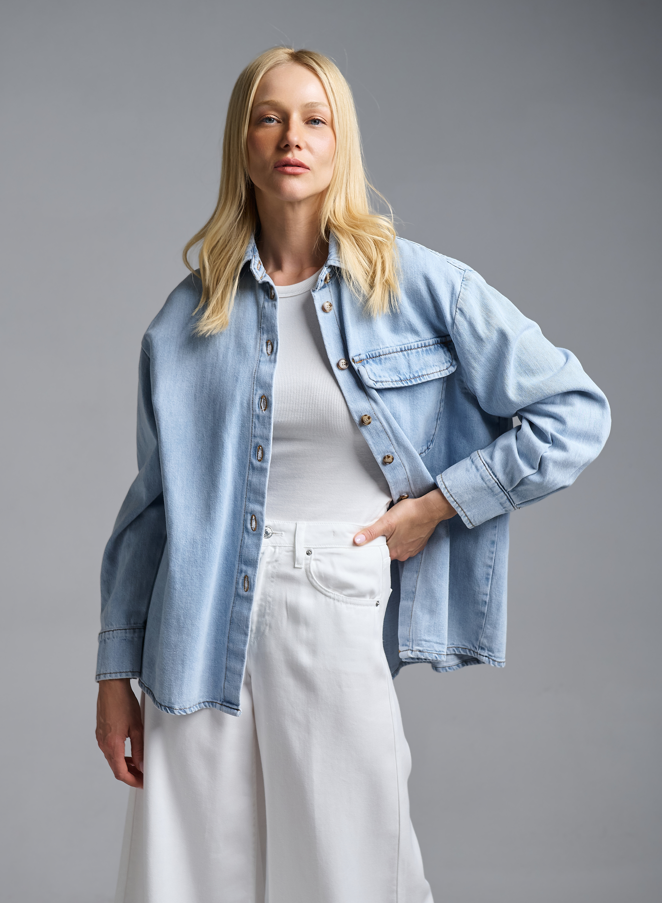 Light Blue denim Shirt Vicolo - 0