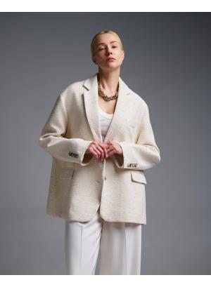 Εκρού tweed oversized Σακάκι Vicolo - 56527